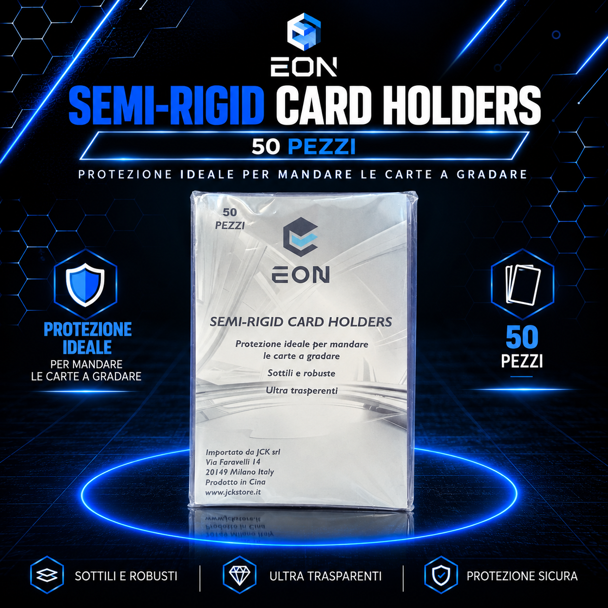 EON SEMI-RIGID CARD HOLDERS 50 PEZZI