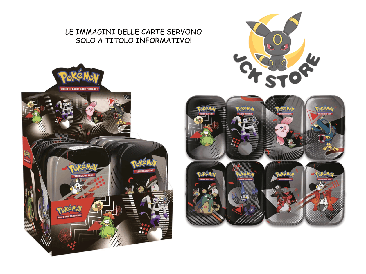 POKEMON MINI TIN “LUCE NERA E FUOCO BIANCO” SEALED (ITALIANO) - Image 2