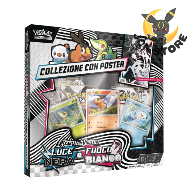 POKEMON COLLEZIONE CON POSTER LUCE NERA E FUOCO BIANCO (ITALIANO)