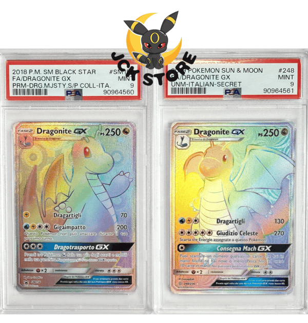 COPPIA DRAGONITE GX SM/236 & 248/236 PSA 9 SEQUENZIALE ITALIANO