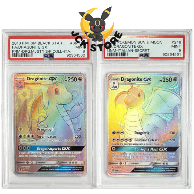 COPPIA DRAGONITE GX SM/236 & 248/236 PSA 9 SEQUENZIALE ITALIANO