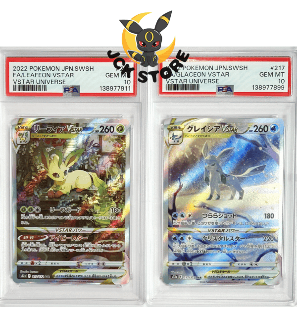POKEMON COPPIA LEAFEON 210/172 & GLACEON 217/172 PSA10 "VSTAR UNIVERSE" JAP