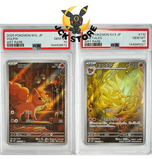 POKEMON COPPIA DI VULPIX 067/063 + NINETALES 110/108 PSA10 JAP