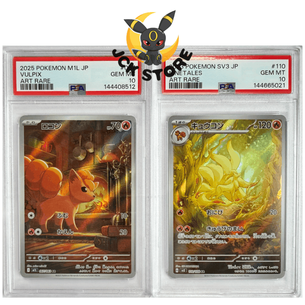 POKEMON COPPIA DI VULPIX 067/063 + NINETALES 110/108 PSA10 JAP