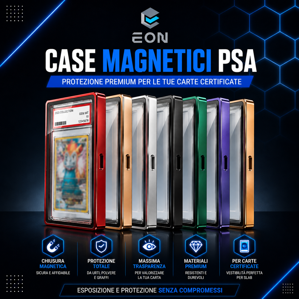 EON CASE MAGNETICO PER CARTE GRADETE PSA