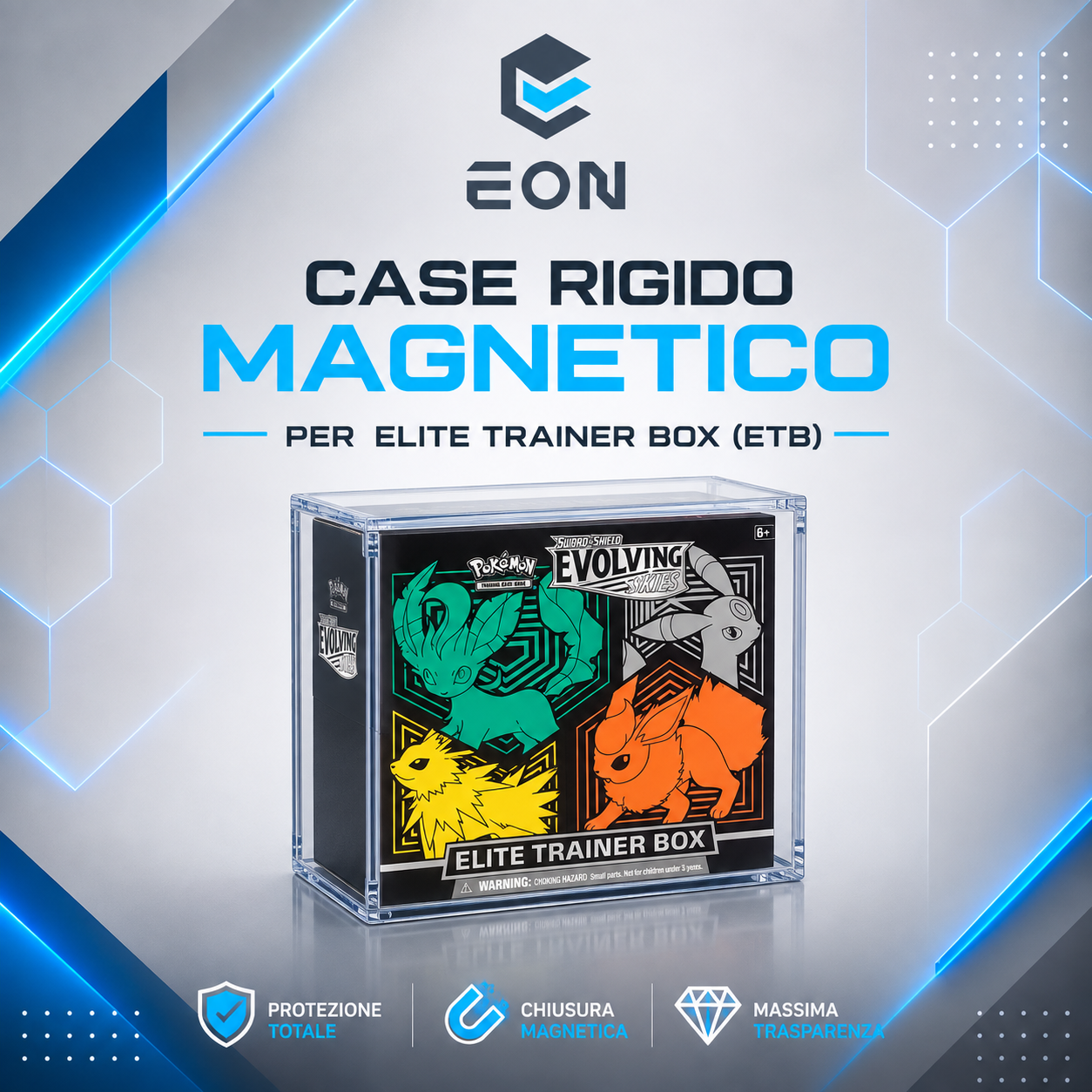 EON CASE IN ACRILICO PER POKEMON ETB “ITALIANO E INGLESE” (MAGNETICO)