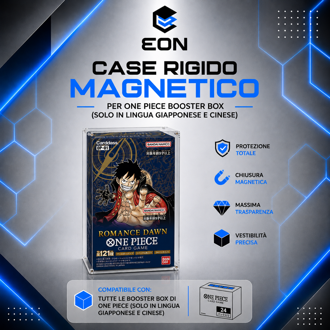 EON ACRYLIC CASE FOR ONE PIECE “JAPANESE” BOOSTER BOX (MAGNETIC)