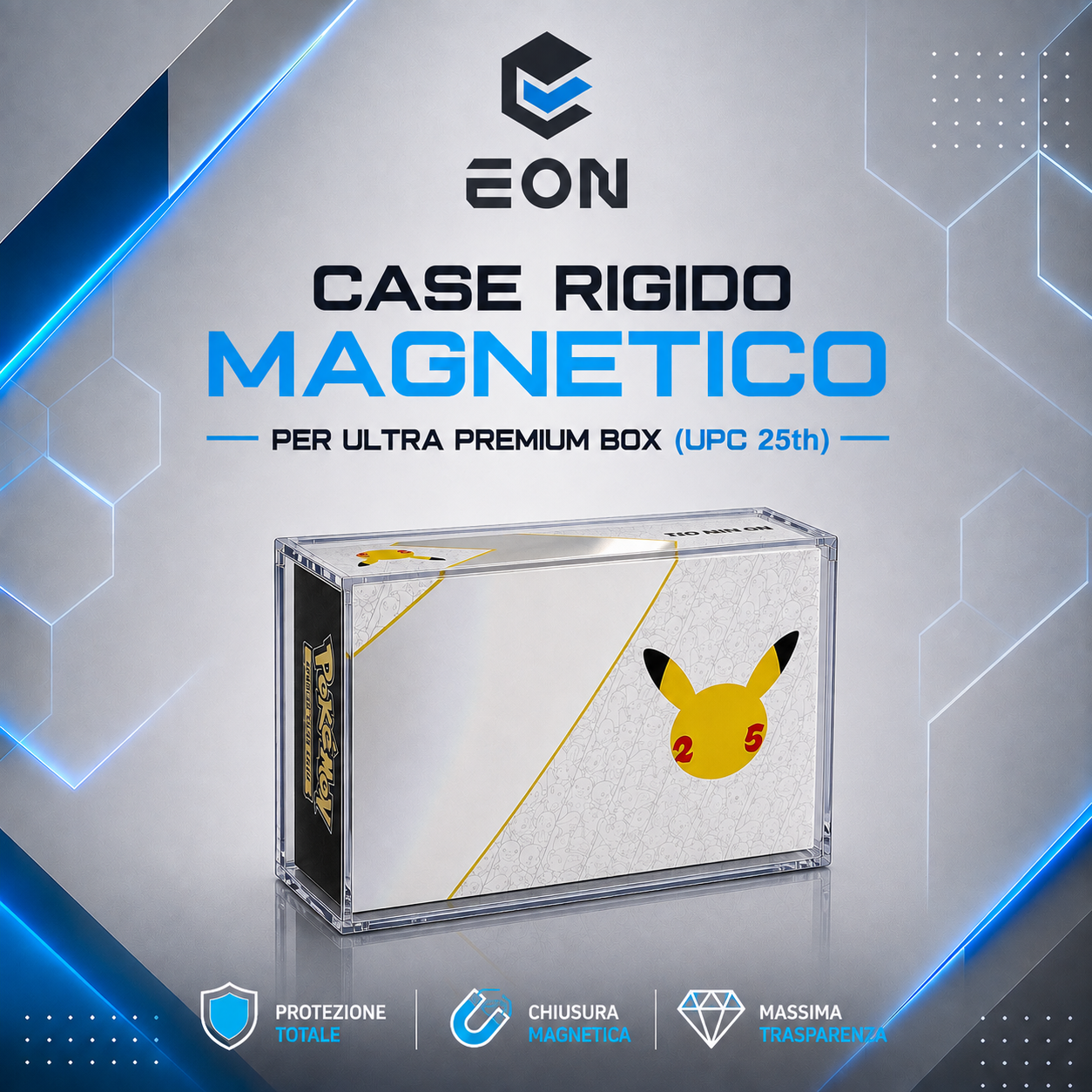 EON ACRYLIC CASE FOR POKÉMON UPC 25TH ANNIVERSARY “ITALIAN AND ENGLISH” (MAGNETIC)