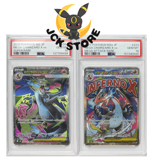 POKEMON COPPIA MEGA CHARIZARD X EX 094/080 E MEGA CHARIZARD X EX 223/193 PSA10 JAP