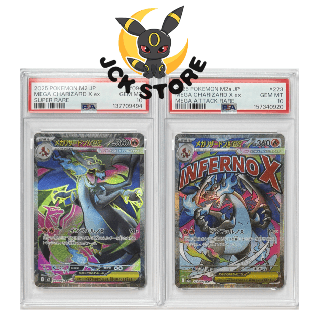 POKEMON COPPIA MEGA CHARIZARD X EX 094/080 E MEGA CHARIZARD X EX 223/193 PSA10 JAP